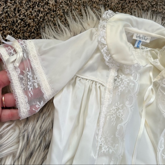 Vintage Christening Gown Baby Dior Saks Fifth Avenue White Night Gown Robe Dress - Picture 2 of 10